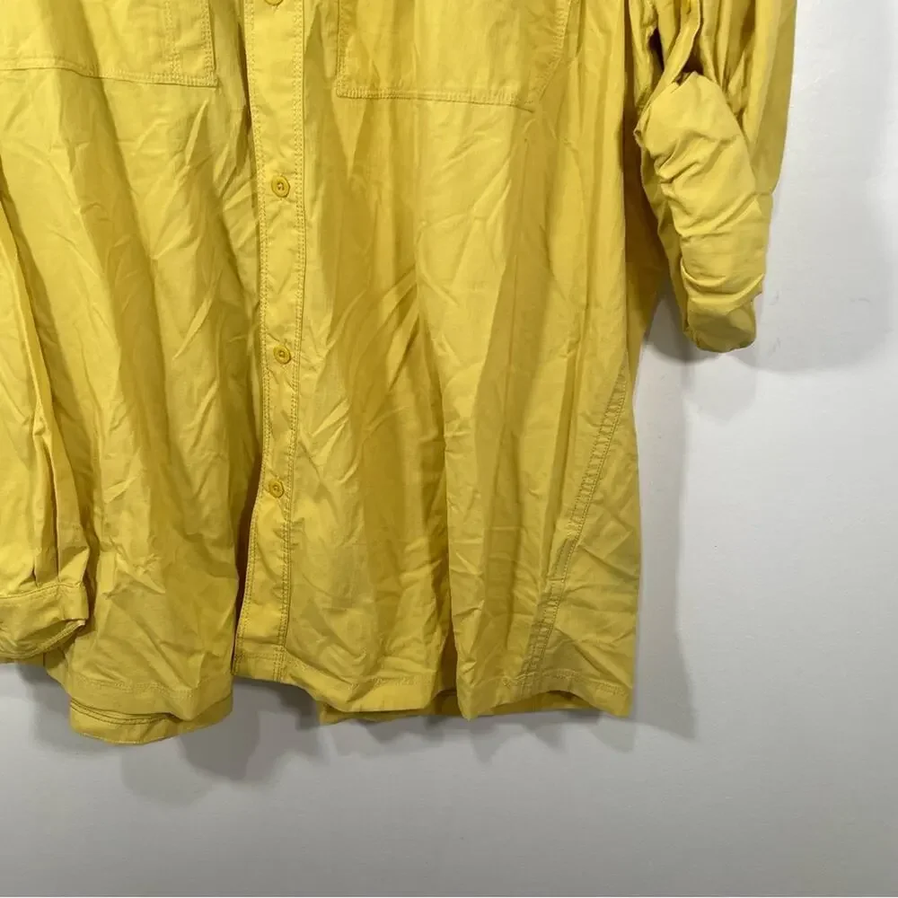 NWT The North Face Long Sleeve Cool Horizon Button Down Shirt Misted Yellow XXL